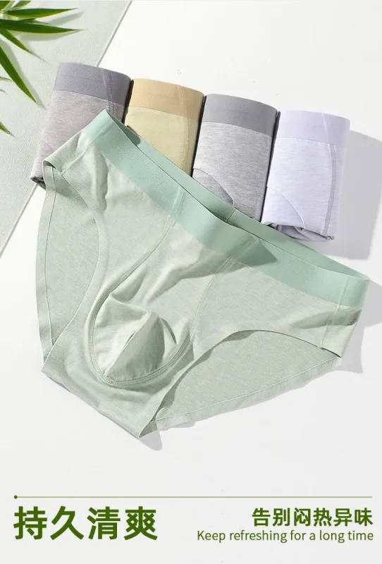 Men Sexy Briefs Bamboo Fiber Underwear Bulge Pouch Underpants 10A Antibacterial Breathable Sports Panties Soft Knickers Shorts — image 10