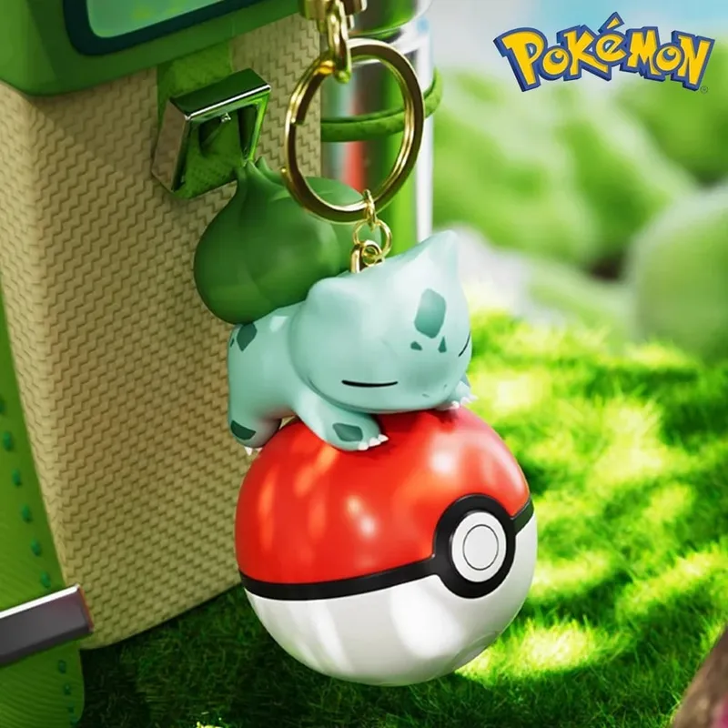 פוקימון חמוד זוהר סדרת קסם PokeBall מחזיק מפתחות דגם בובת Pikachu Piplup Bulbasaur פעולה איור Cartoon תיק אביזר מתנת