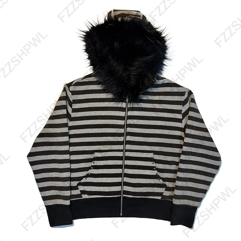 Gotisk punk grunge Y2K unisex hoodie 2025 ny höst vinter chic cardigan sweatshirt Amerikansk retro hiphop estetisk streetwear — image 2