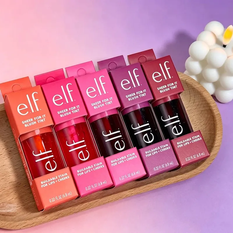 Elf New Sheer For It Blush Tint Dual-Use Liquid Blush Lip Gloss Sheer Tone Λεία υφή Ωραία λάμψη για καθημερινό μακιγιάζ για τα χείλη μάγουλο — image 3