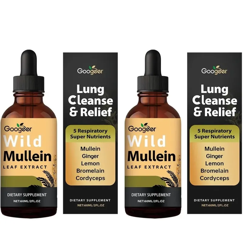 Googeer vad ökörfarkkóró levél kivonat folyékony légzéstámogató gyömbér citromhéj kivonat bromelain és cordyceps kivonat 60 ml — image 9