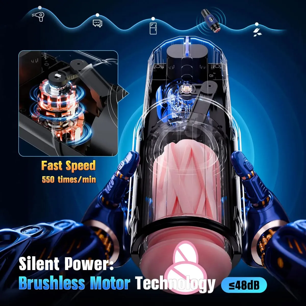 Leten Thrusting Male Masturbator Pocket Pussy Thrusting Stroker 5-Speed Modes Sex Voice Blowjob Masturbation Cup Sex Toy for Men