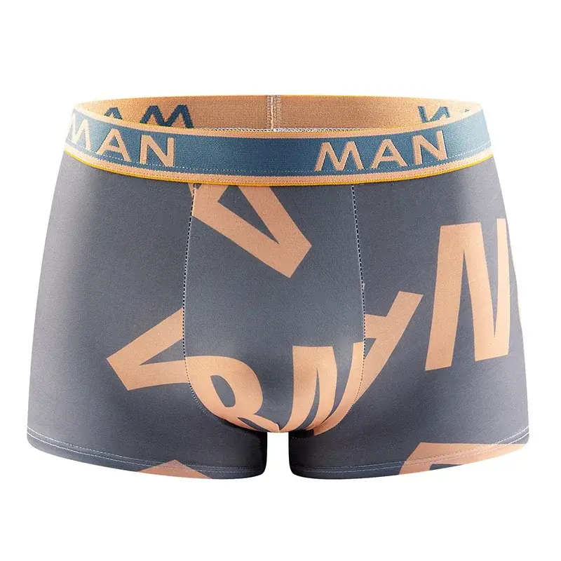 6PCS/SET Men's Underwear Ice Slik Men Panties Boys' Boxing Letter Printed Underwear Plus Size L-4XL Breathable Boxer Shorts — image 1