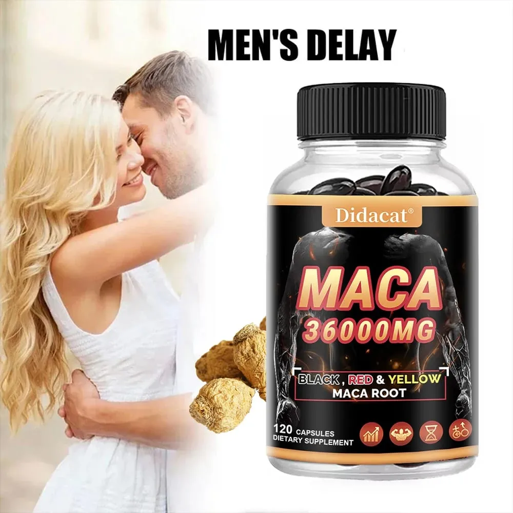 Organic Maca gyökérpor kapszula fekete + piros + sárga maca gyökér kivonattal férfiaknak és nőknek - 120 kapszula — image 5