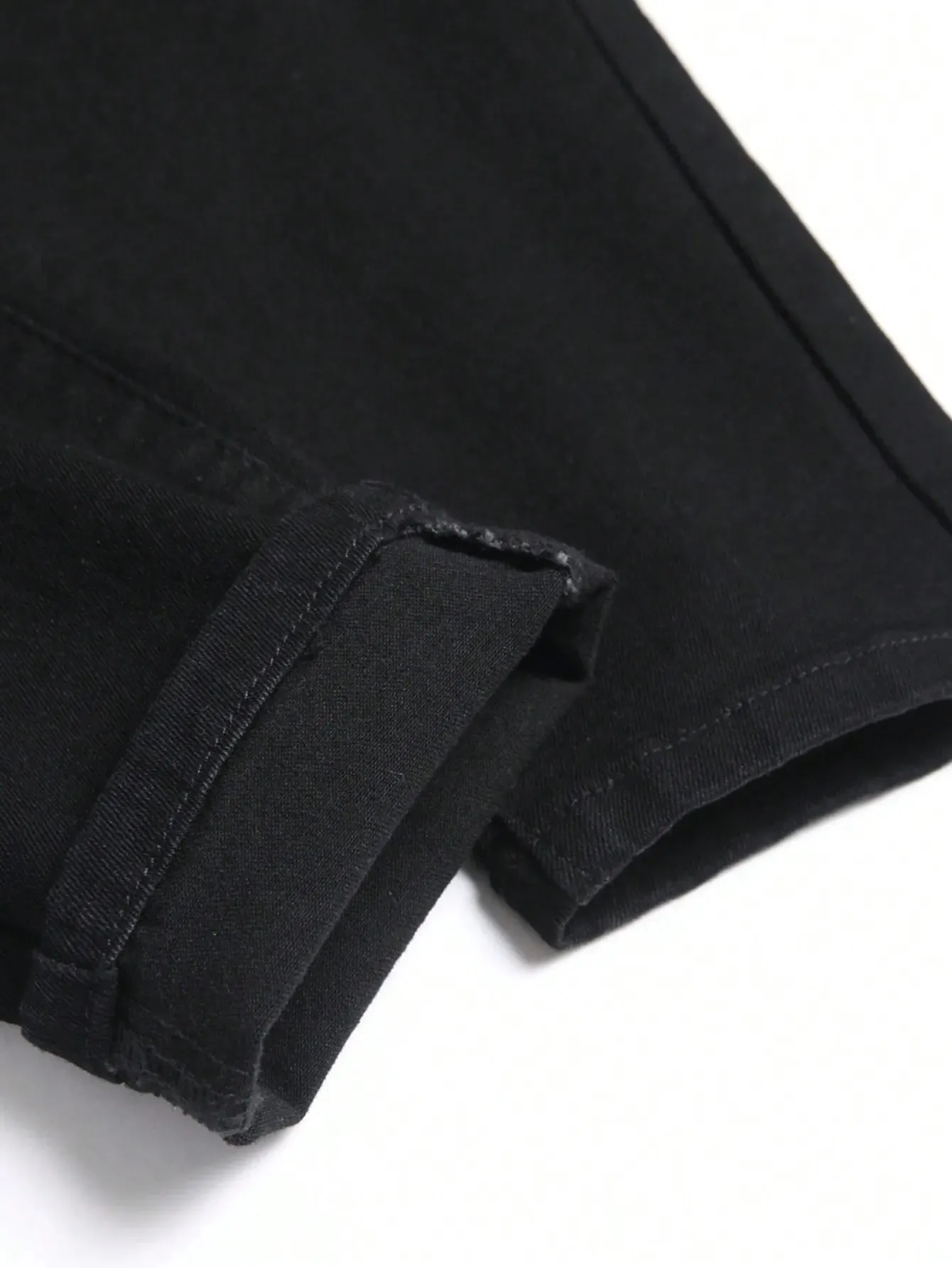 Férfi nagy nyúlású tömör fekete farmer farmer Skinny Slim Fit farmer nadrág Férfi klasszikus alkalmi hétköznapi üzleti utcai nadrág — image 5