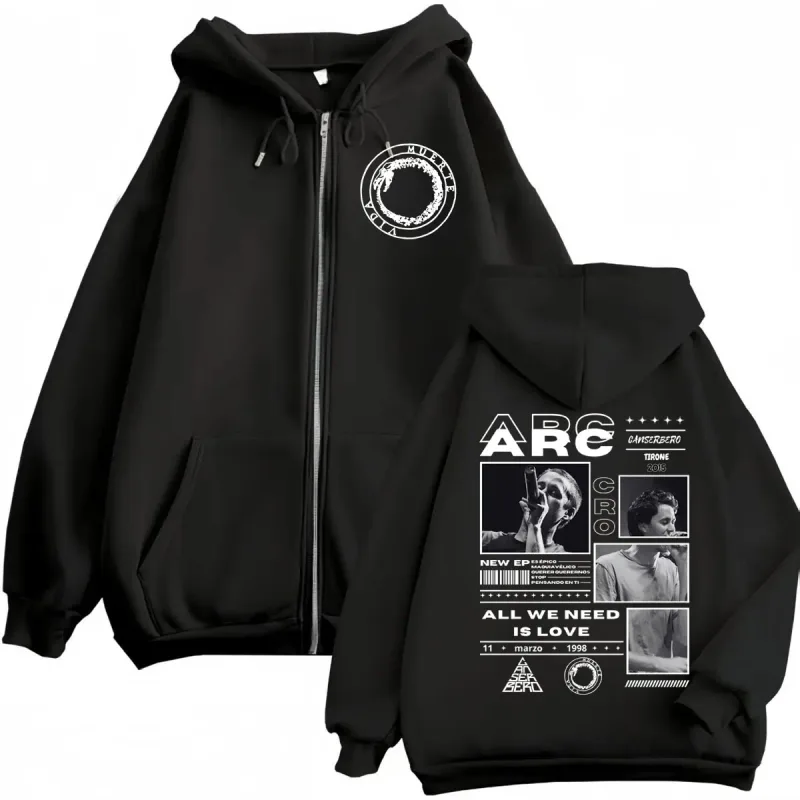 Canserbero All We Need is Love Muerte Vida Merch Zipper Hoodie Men's Fashion Hip Hop Zip Up Sweatshirts Casual Fleece Pullovers — image 15