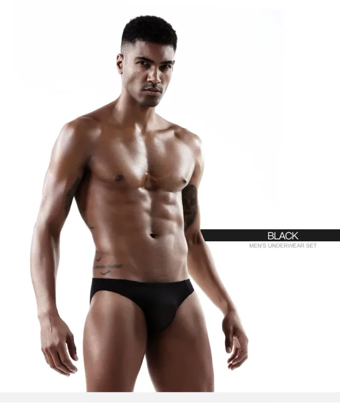 2PCS Men's Underpants Ice Silk Breathable Sexy Thin U Convex Transparent One Piece Low Waist Triangle Shorts Head — image 12