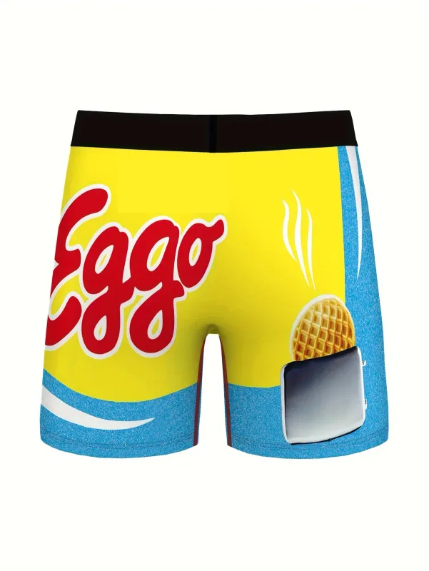 3 db Random Snack Rajzfilm mintás Férfi Alsónadrág Ice Silk Cool Gyorsan száradó és lélegző férfi fehérnemű
