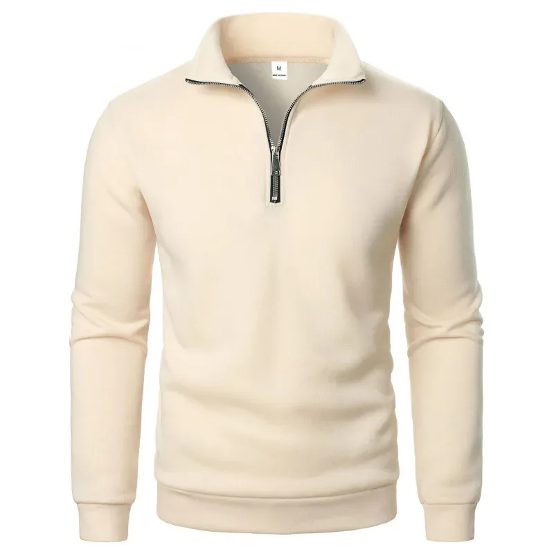 Frühling Herbst neue Casual Halb Zipper stehkragen sweatshirt Trend Einfache schlanke männer Pullover langarm tops männer sweatshirt — image 21