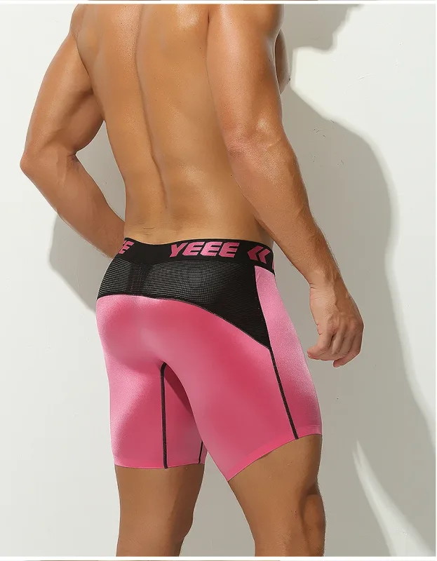 Roupa interior masculina alongamento de seda gelo esporte boxers cuecas sexy brinquedo calcinha dos homens correndo lingerie solta tamanho grande boxer shorts — image 20