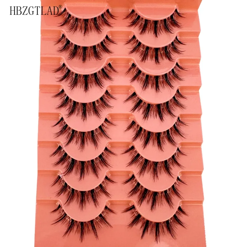 7/8PairsCat Eye Eyelashes manga Lashes 3D Clear Band Lashes naturalHalf Lashes End Eye Eyelonged Mink Eyelashes Αφράτες βλεφαρίδες — image 20
