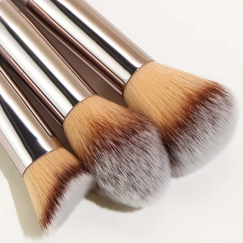 Ensemble de pinceaux de maquillage, couleur Champagne et or, pour fond de teint, poudre libre, correcteur de Blush, fard à paupières, Kit d'outils de beauté professionnels, 10 pièces — image 4