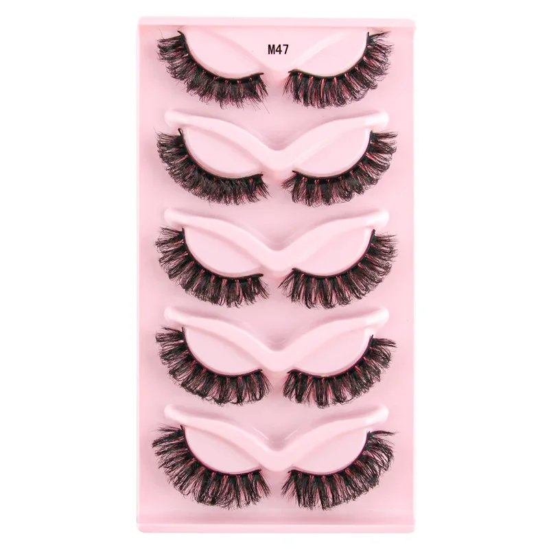 Half Eye Lashes Cat Eye Lashes 3/5/10 Pairs False Eyelashes Fluffy Soft Natural Look Clear Band 3D Mink Lashes Extension Makeup