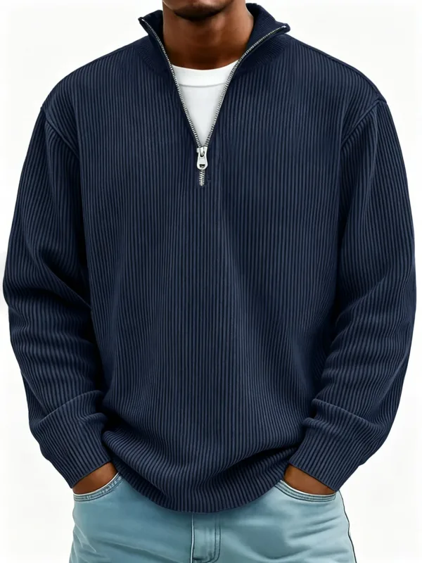Outono inverno masculino gola zip-up moletom solto manga longa casual diário ao ar livre moda na moda casacos masculinos — image 13