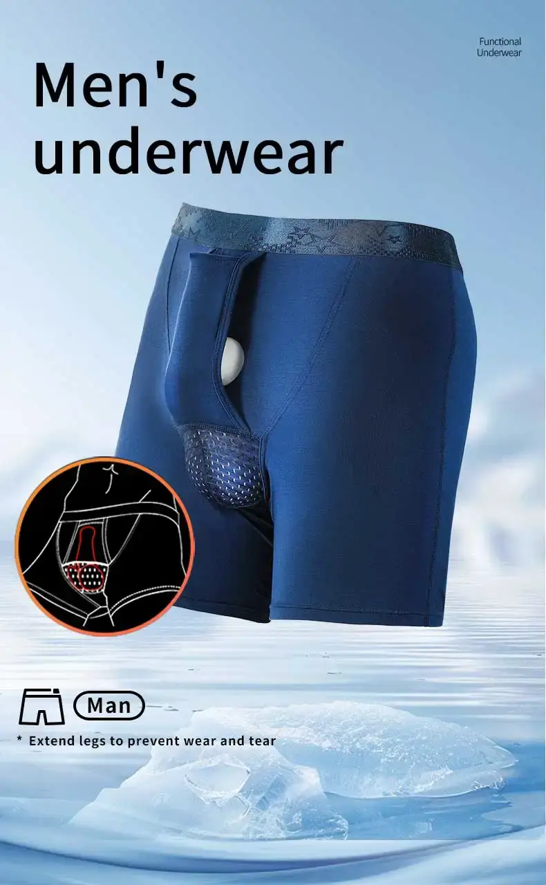 Bullet separata anti-wear bentrosor för män Boxershorts för män Andas kalsonger pojkar sportväska fäste långa shorts — image 2