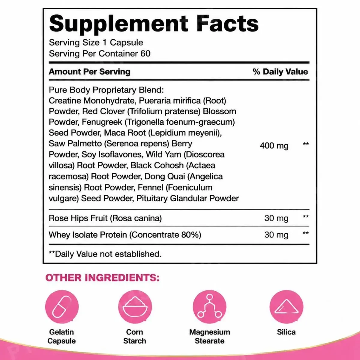 A Docteat Body Butt & Breast Formula kapszula kreatin és tejsavó 60 kapszula segítségével növeli az energiát és támogatja a mentális összpontosítást — image 3
