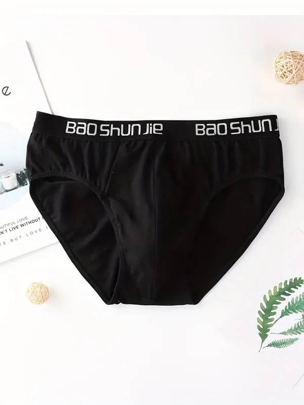 5-teilige Herren-Unterwäsche aus Baumwolle, schwarz, bequem, atmungsaktiv, schlicht, modisch, für Herren, Slips, sportlich, lässig, Unterwäsche-Kombination — image 3