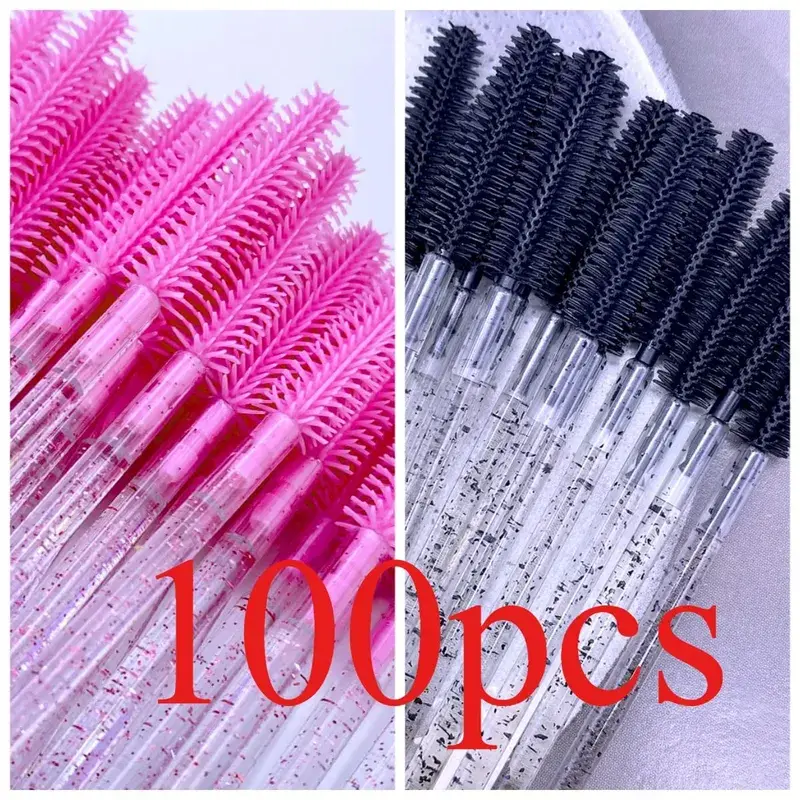 Baguettes de Mascara en cristal de Silicone jetables, brosses à cils en diamant, peigne, brosse de maquillage de beauté, outils pour femmes, 50/100 pièces — image 15