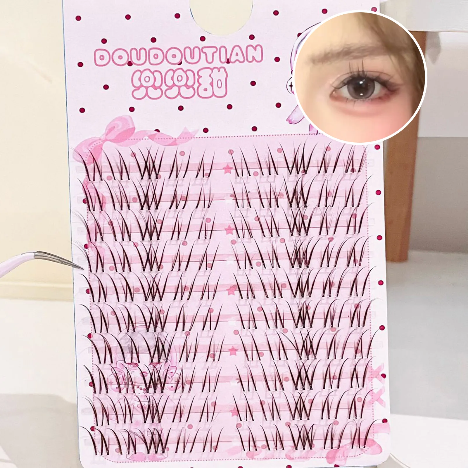 3/10 sor Édes barna műszempillák Természetes whispy bolyhos levegő manga koreai stílusú műszempilla meghosszabbítás tökéletes szem smink — image 5