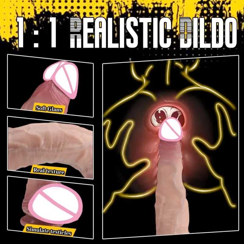 Realistic Long Dildo Flesh Skin Μαλακό Big Dick Διπλή σιλικόνη Μικρό πέος για Γυναίκα Άνδρας Παιχνίδια πρωκτικού σεξ Βεντούζα Αυνανισμός — image 3