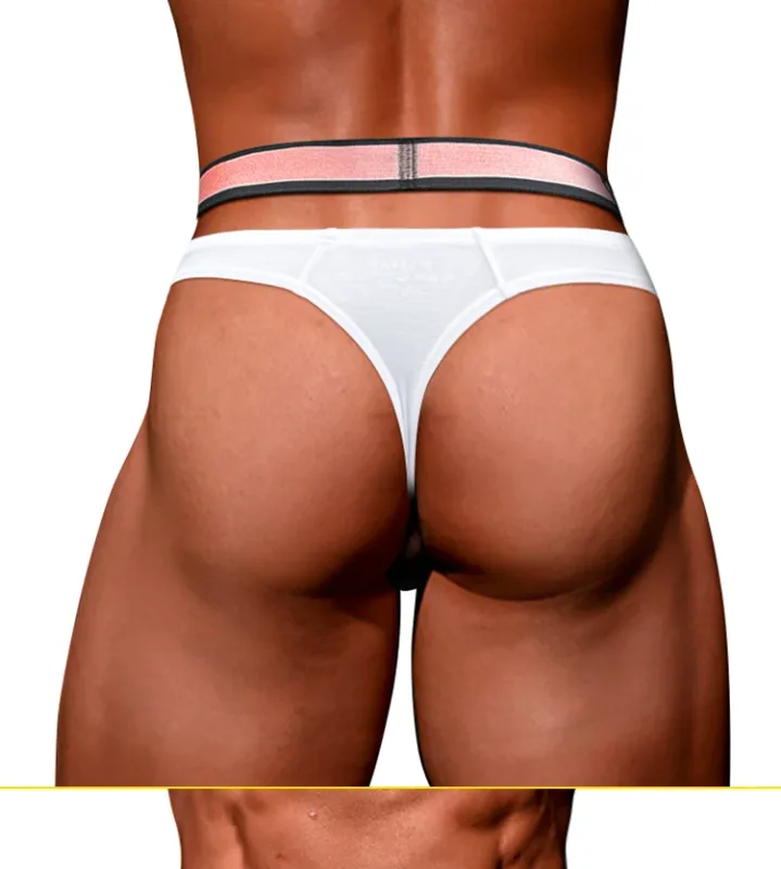 Trendy Little Triangle Men's Youth Low Waist Close Fit Hip Lift Elastic Band Pink Gradient V-neck Hanging — image 21
