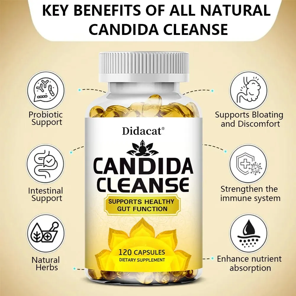 Candida Cleanse – természetes gyógynövényeket és probiotikumokat tartalmaz az egészséges bélműködés és az immunrendszer egészségének támogatására, alkalmas unisex számára
