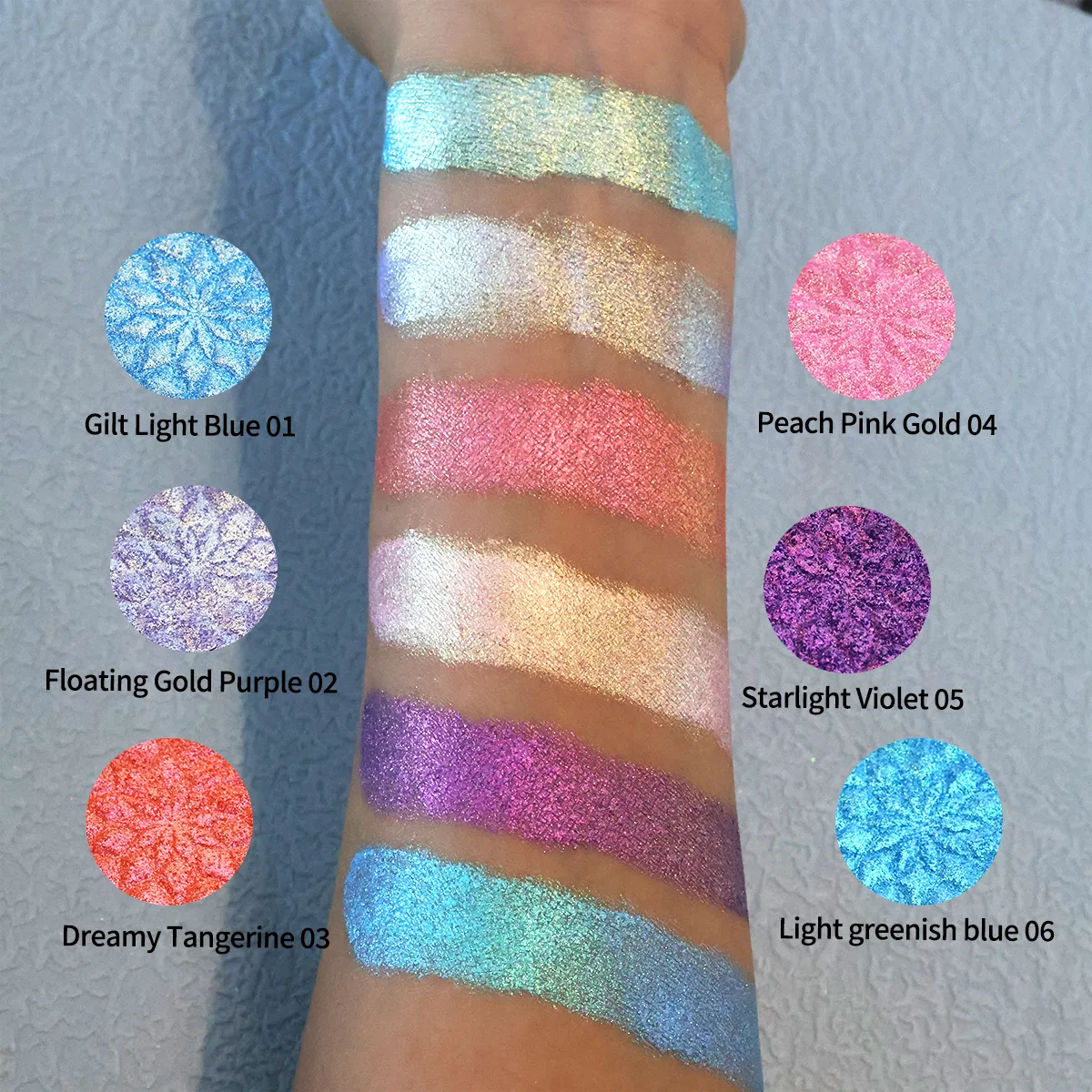 Chameleon Eye Palette szemhéjpúder paletta - személyre szabható duokróm préselt szemhéjfesték szett Glitter Infused Pearlescent Finish Pri — image 2