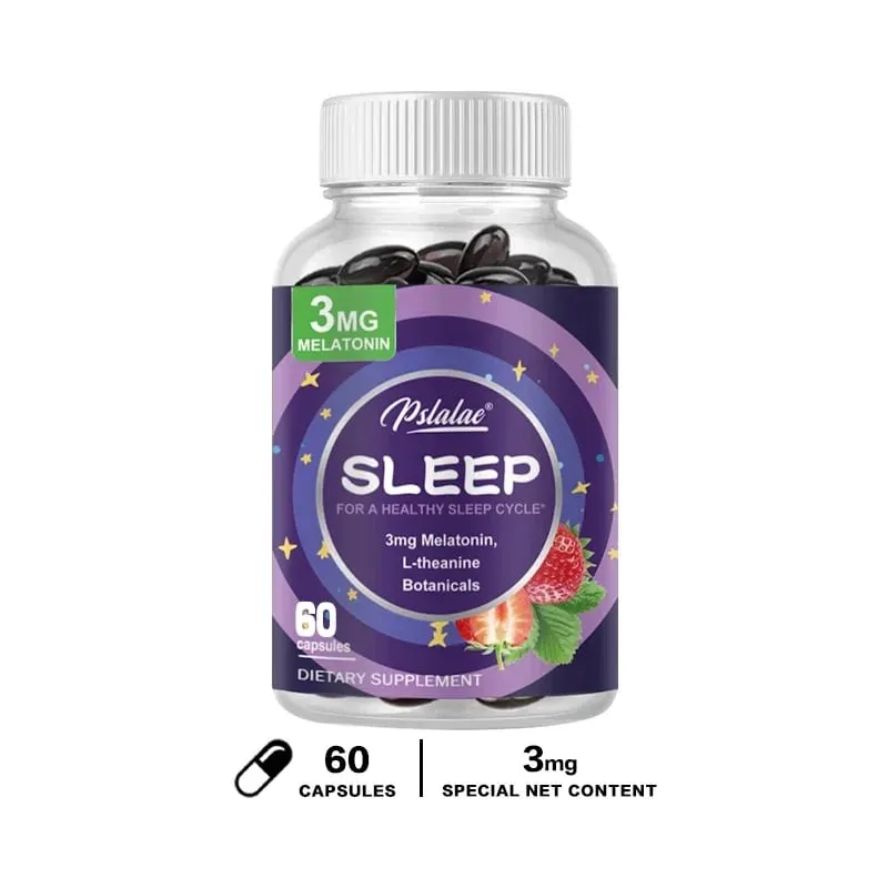 Melatonin & L-Theanine Capsules Contains 3 Mg Sleep Support Helps Calm Mind and Mind for Better Longer Sleep Non-GMO — image 8