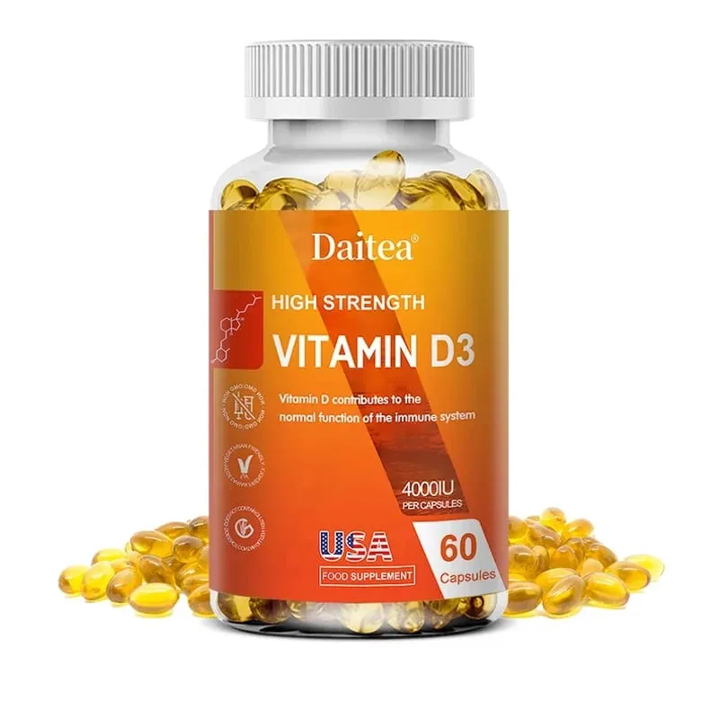 Vitamin D3 Capsules 4000IU Provide Immune Bone Support Promote Calcium Absorption Promotes Muscle Health Nervous System