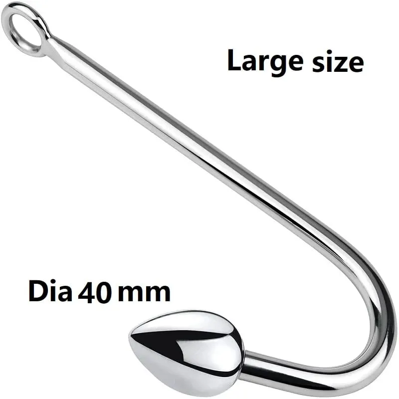 Small medium large 3 balls set metal anal hook beads head butt plug dilator prostate massager insert bdsm sex toy for male — image 9