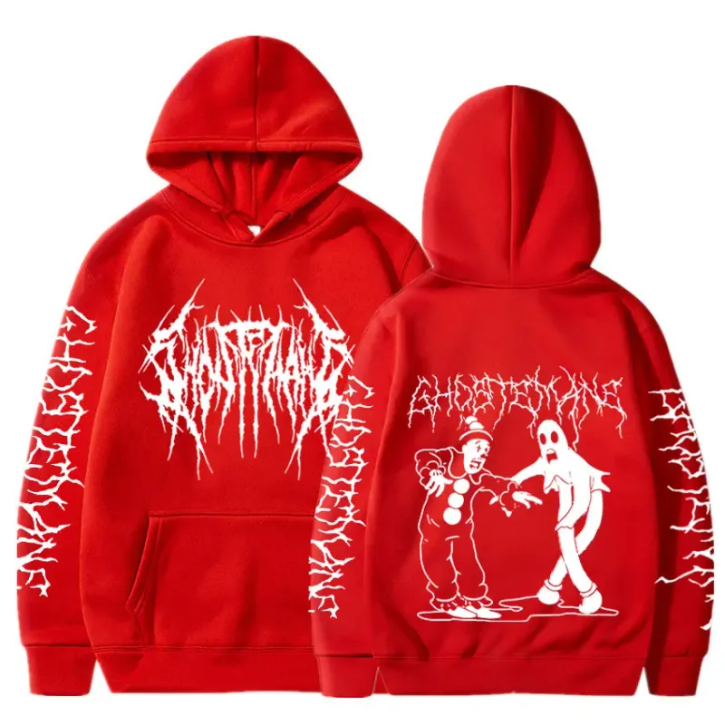 Ghostemane moletom com capuz estampa dupla face, moda masculina hip hop metal rock gótico oversized moletom agasalho streetwear — image 6