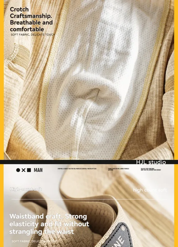 3 unidades/pacote 100% algodão sólido listrado calcinha masculina para 40-100kg malha respirável virilha cuecas boxers de cintura alta elástica — image 6