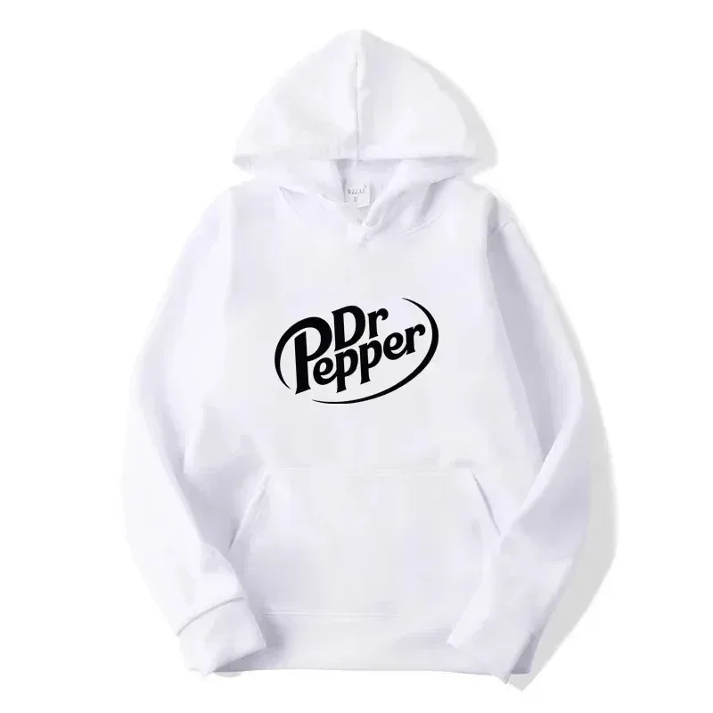 Dr Pepper Hoodie Soda Cola Vintage Beverage Retro Aesthetic Y2K Fashion Black Oversized Casual Sport Sweatshirts