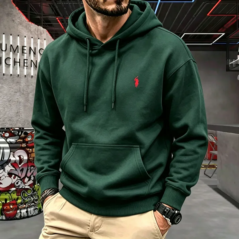 High-end na panlalaking hooded long-sleeved 2026 taglagas-taglamig maluho fashionable horse embroidery golf top casual hoodie panlalaking damit — image 7