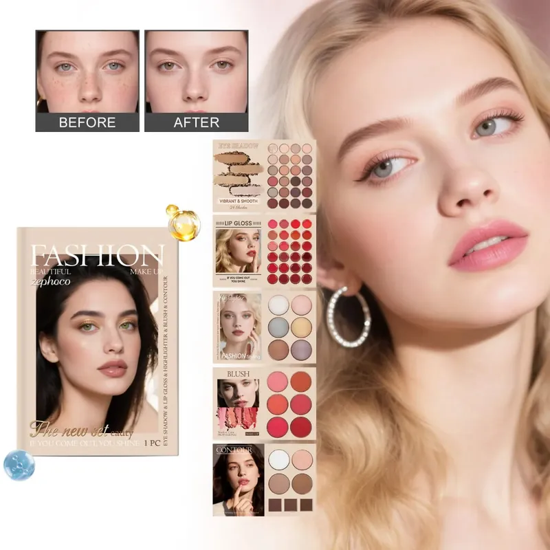 Όλα σε ένα σετ μακιγιάζ Natural Pigment Ρουζ σκιάς ματιών με Highlight Lip Gloss Full Face Cosmetic Kit Daily Party Beginner — image 2
