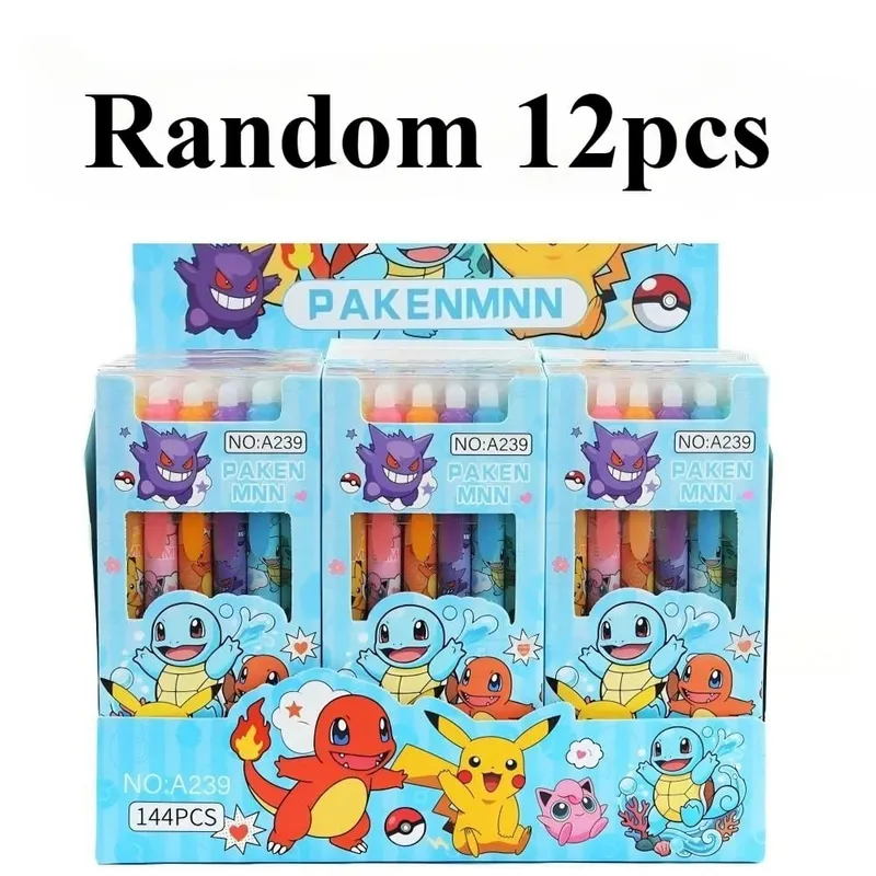 Random 6/12/24pcs Pokemon 0,5mm Blue Ink Erasable Neutral Pens Χαριτωμένα σχολικά προμήθειες Γελοιογραφία Γραφική γραφική μολύβι — image 8