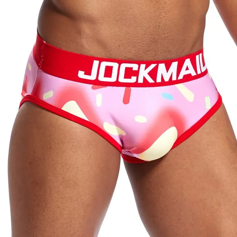 Mapaglarong masaya Sexy Men Underwear Print Underpants Ice silk Briefs Cueca Gay Male Panties Slip 21 Pattern design Shorts — image 4