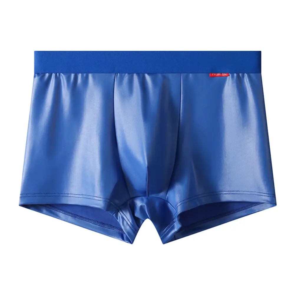 Men Faux Leather Boxer Shorts Underwear For Man Briefs U Convex Pouch Lingerie Unisex Panties Trunks Clubwear Men's Underpants — image 4