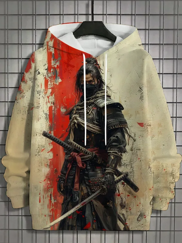 2024 outono novo masculino 3d japonês samurai impressão moletom com capuz masculino e feminino casual moda masculina moletom com capuz de rua — image 5