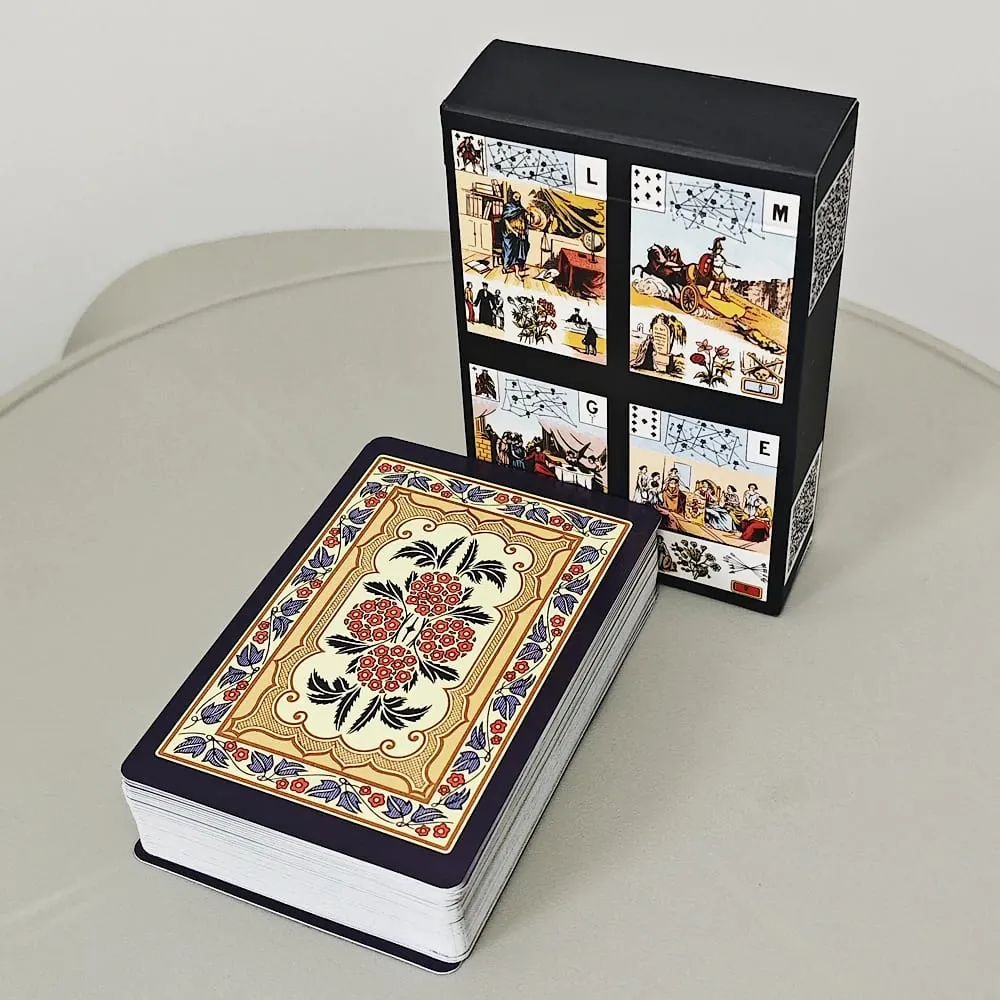 Grand Jeu De Mlle Lenormand Deck 9*6cm Printed on 350GSM Double Embossed Cardstock 54 Pcs Lenormand Oracle Cards