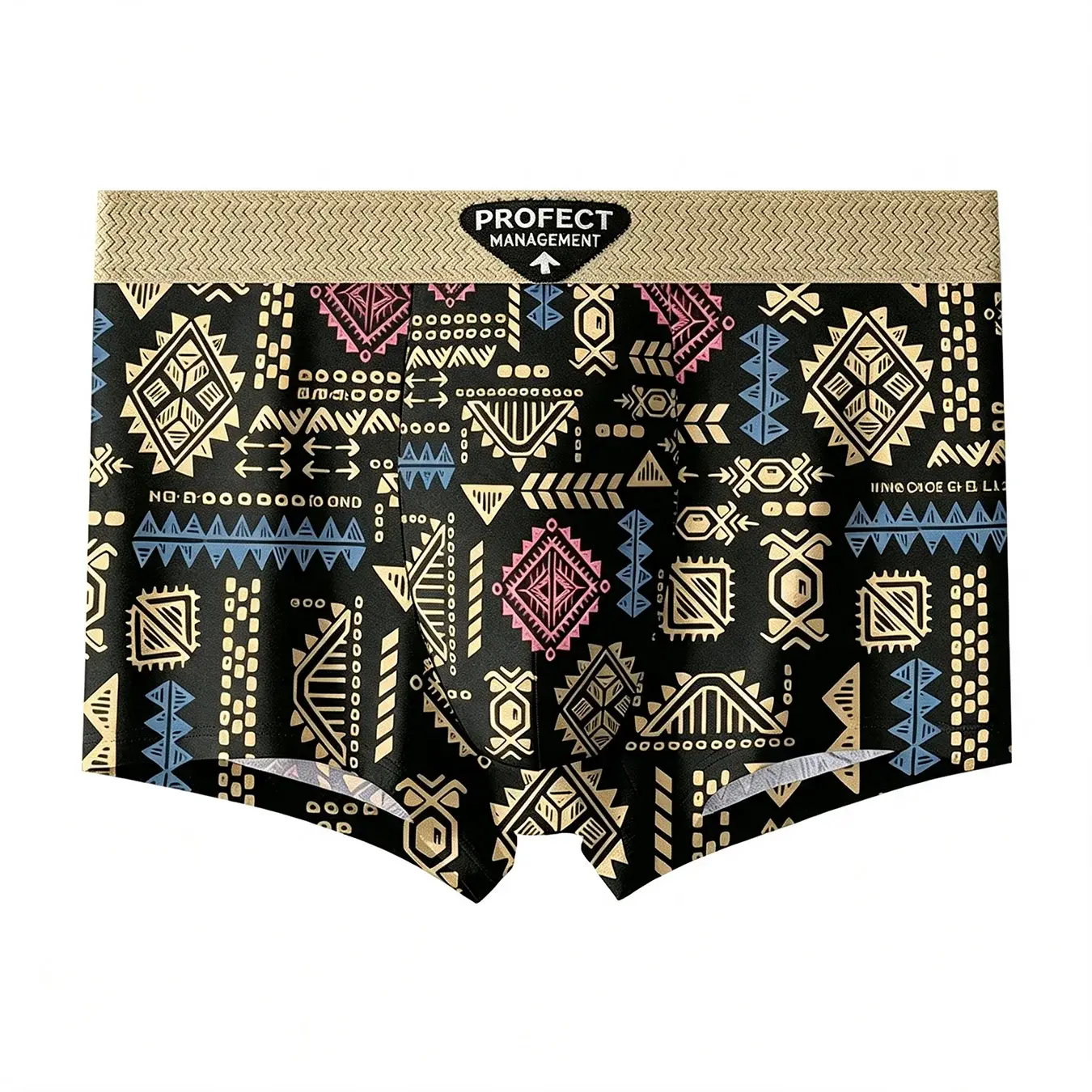 3 pçs/set moda masculina roupa interior retro impressão geométrica boxer briefs macio respirável meados de cintura roupa interior confortável shorts — image 2