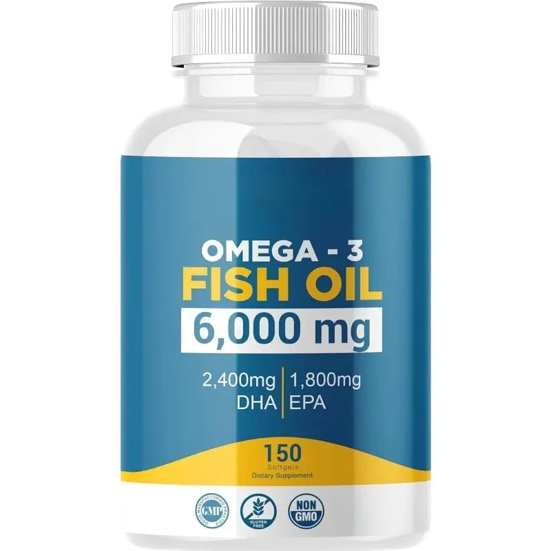 Omega 3 halolaj lágyzselé, nagy hatékonyságú EPA DHA napi étrend-kiegészítő felnőtteknek Támogatja az ízületek immunrendszerét 150 lágyzselé, nem GMO
