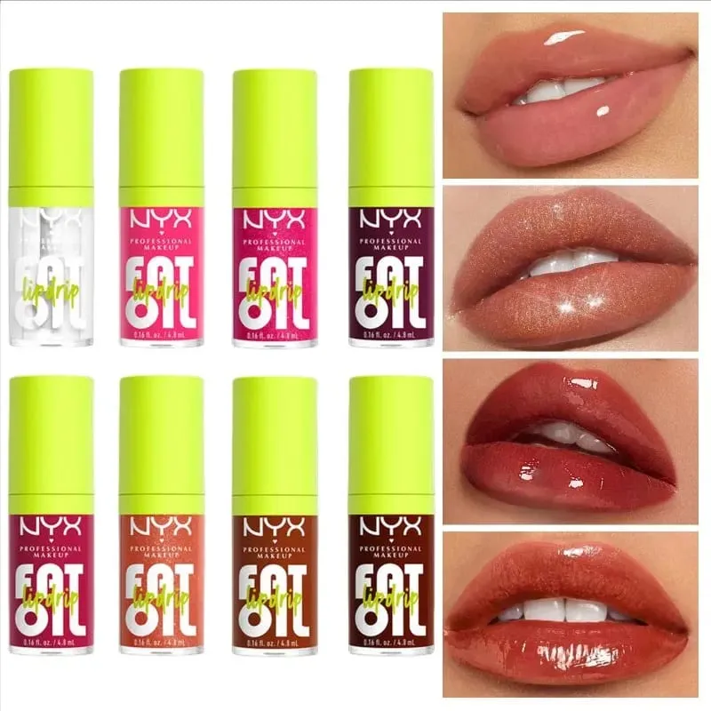NYX Fat Oil Lip Gloss Drip Lip Gloss מעניק לחות עמוקה לשפתיים דמוי מראה לא דביק סקסי ליפ גלוס Glaze איפור שפתון קוריאני אופנה — image 4