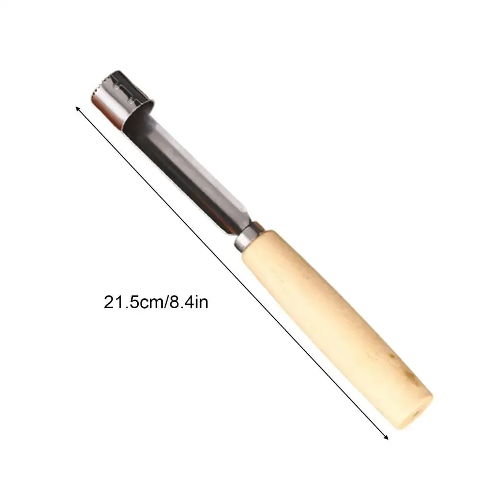 Corer כלי מטבח נירוסטה אגס פיטר נגד החלקה ידני מטבח מחליק עם ידית עץ לחיתוך פירות בישול סלט