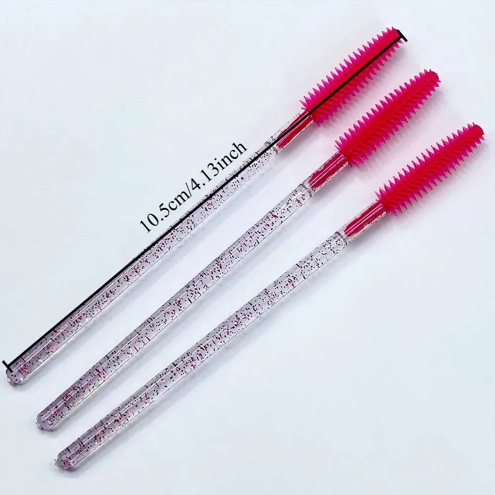 Baguettes de Mascara en cristal de Silicone jetables, brosses à cils en diamant, peigne, brosse de maquillage de beauté, outils pour femmes, 50/100 pièces — image 3