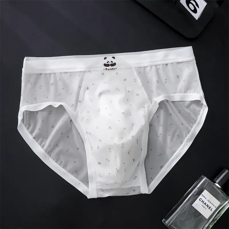 Nova sensação nua roupa interior masculina impressa sissy cuecas masculino seda gelo sexys toy men cueca fina sem costura calzoncillos hombre — image 7