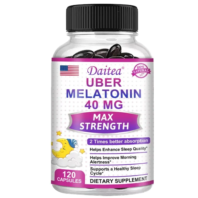 Daitea Super Melatonin Capsules-40mg Contain Vitamin C Help You Fall Asleep Faster Relieve Insomnia and Improve Sleep Quality — image 8