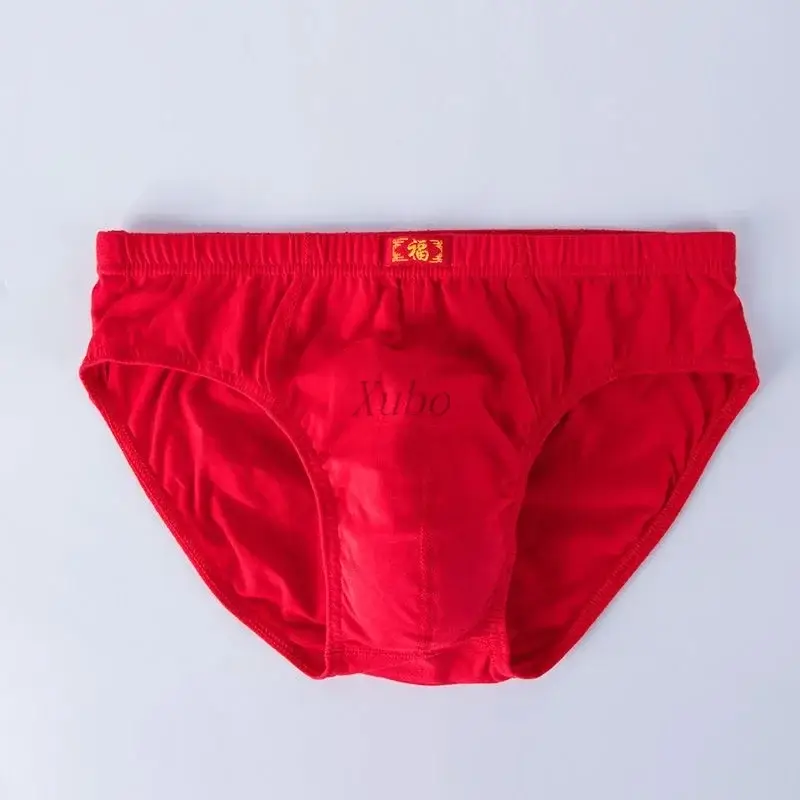 5PCS Men's Full Cotton Underwear Red Triangle & Four - Cornered Shorts na Regalo sa Kasal — image 6