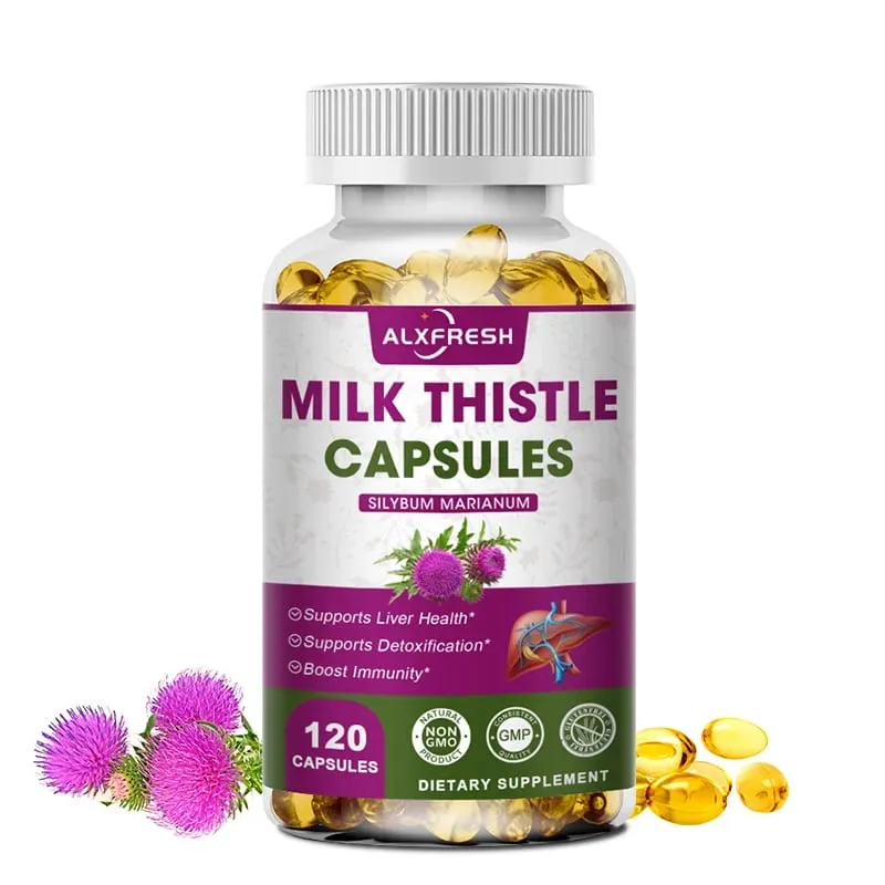 Organic Milk Thistle Extract 1000mg Capsules & Dandelion Silybum Marianum for Liver Health Supports Liver Function Non-GMO Vegen