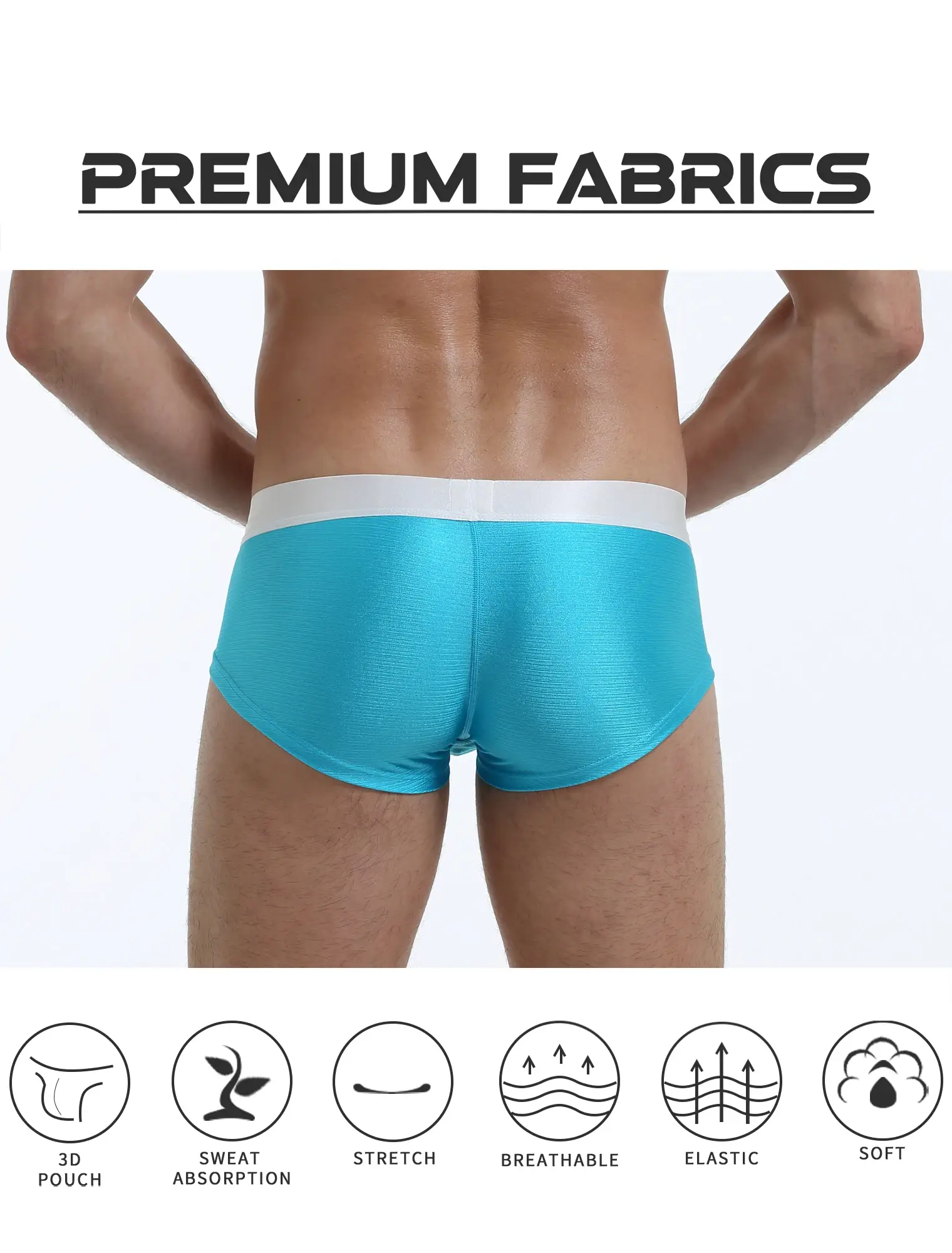 Cuecas boxer confortáveis para homens, jovens, cor pura, estilo simples, shorts quadrados personalizados, 1 peça, roupa íntima de ângulo plano para homens — image 7